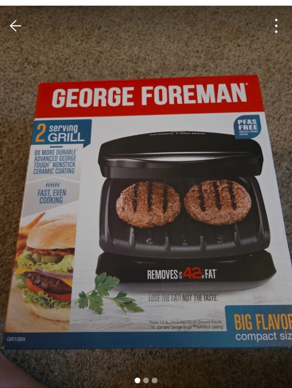 George Foreman Black 2-Serving Grill - Compact Indoor Electric Grill